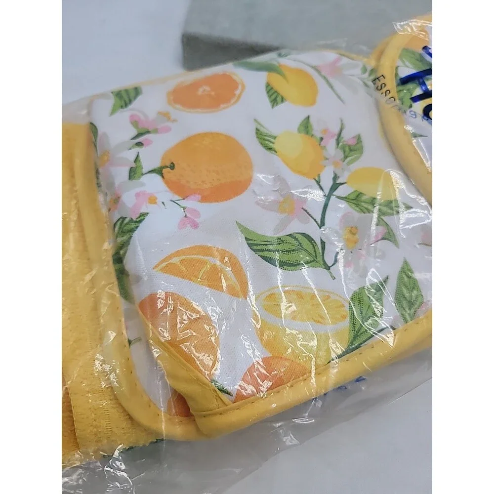 New Smart Home Essentials for Living Yellow Lemons 7 Piece Kitchen Gift Set Vtg